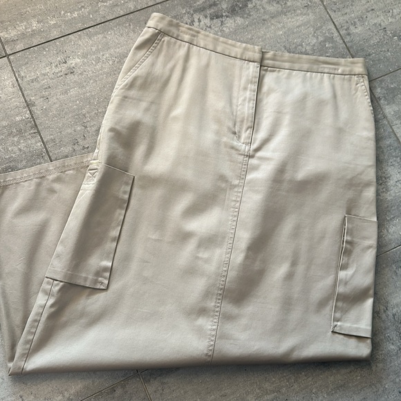 Giorgio ARMANI MAXI EXTRA LONG PARCHMENT 100% COTTON POPLIN SKIRT SIZE LARGE - Picture 8 of 8